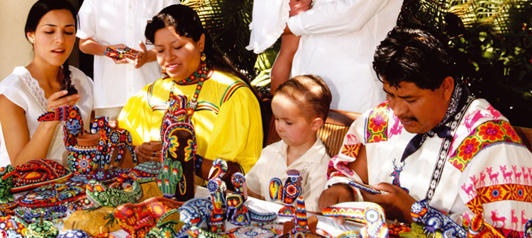 Village indien Huichol au Mexique