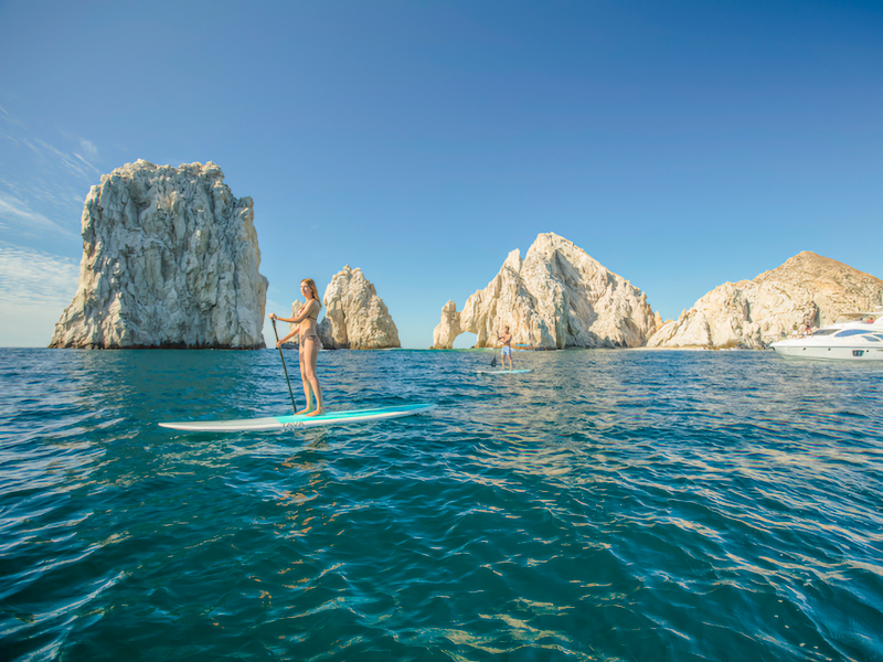 paddleboarding at grand velas los cabos